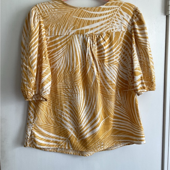 NWT Panama Jack woman's size XL yellow/white linen blend tropical Summer blouse - Picture 4 of 5